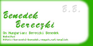 benedek bereczki business card